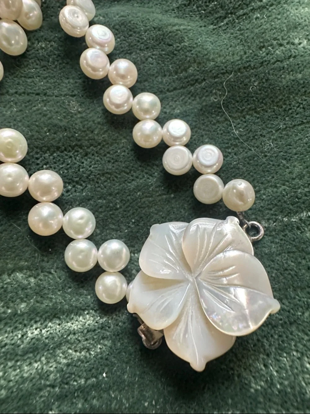 925 Cultured Pearl Necklace with Mother of Pearl